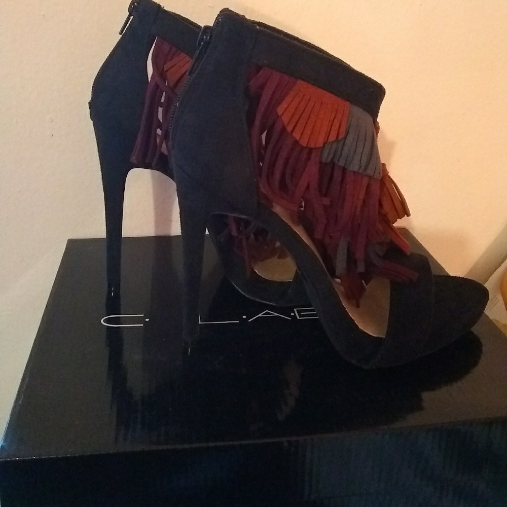 C Label High Heeled Fringe Shoes - Picture 2 of 5